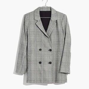 Madewell Caldwell Double-Breasted Blazer in Plaid